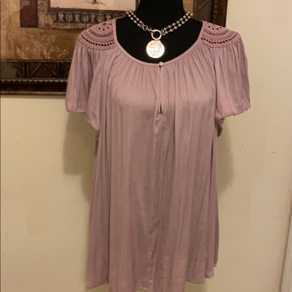 Loft Lilac Short Sleeve Shirt